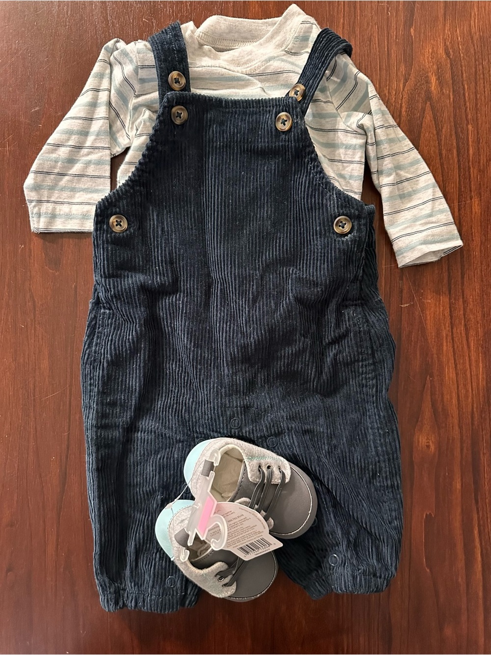 Carter's Dark Navy Corduroy Overalls Outfit